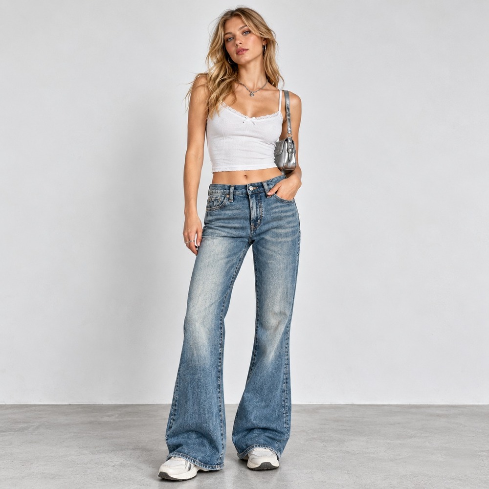 Gap Flare Jeans Womens 2/26 Short Blue High Rise 70s Flare Dark Wash Denim Y2k